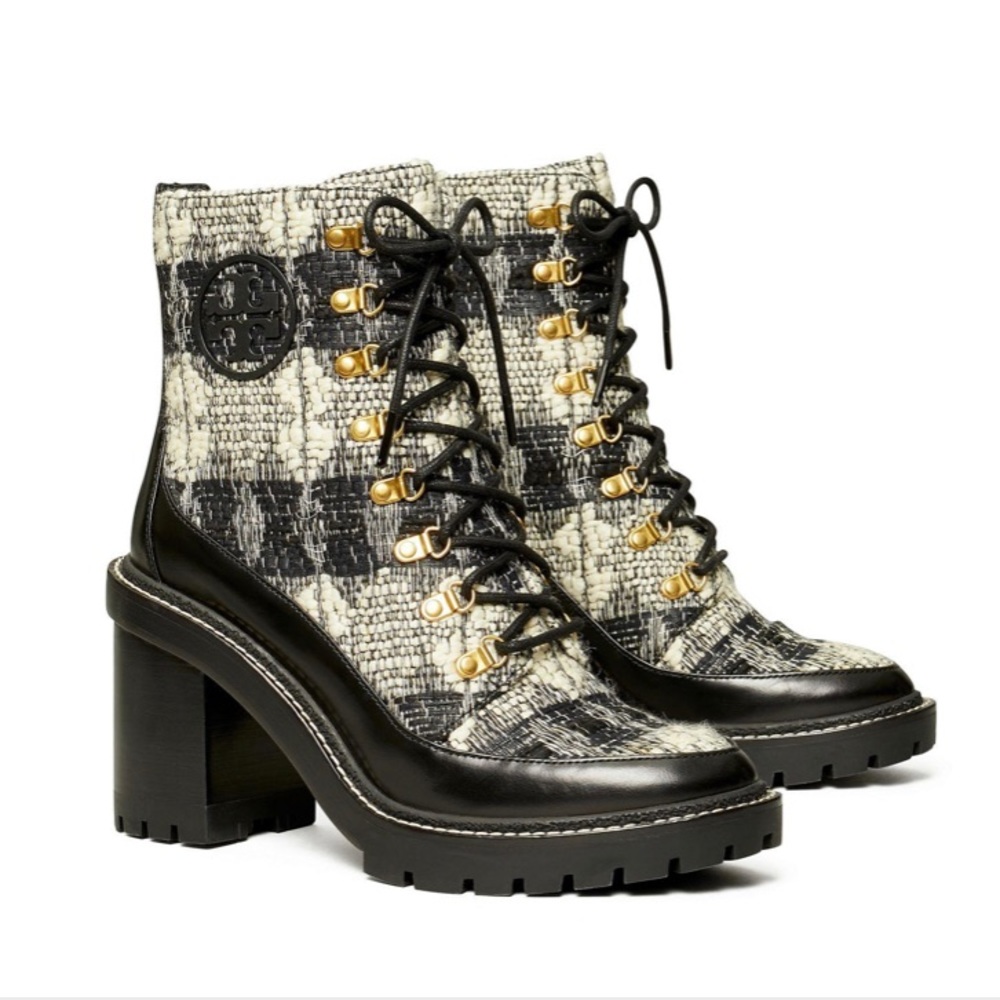 New Tory Burch Miller Wool Lug-Sole Bootie